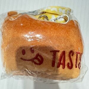 Hamburger Labubu Costume Orange Fleece Bag with Smiley Face